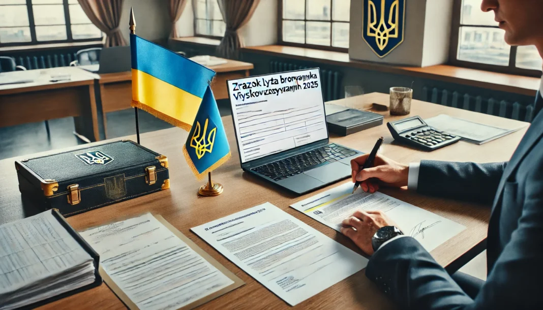 Зразок листа бронювання військовозобов’язаних 2025