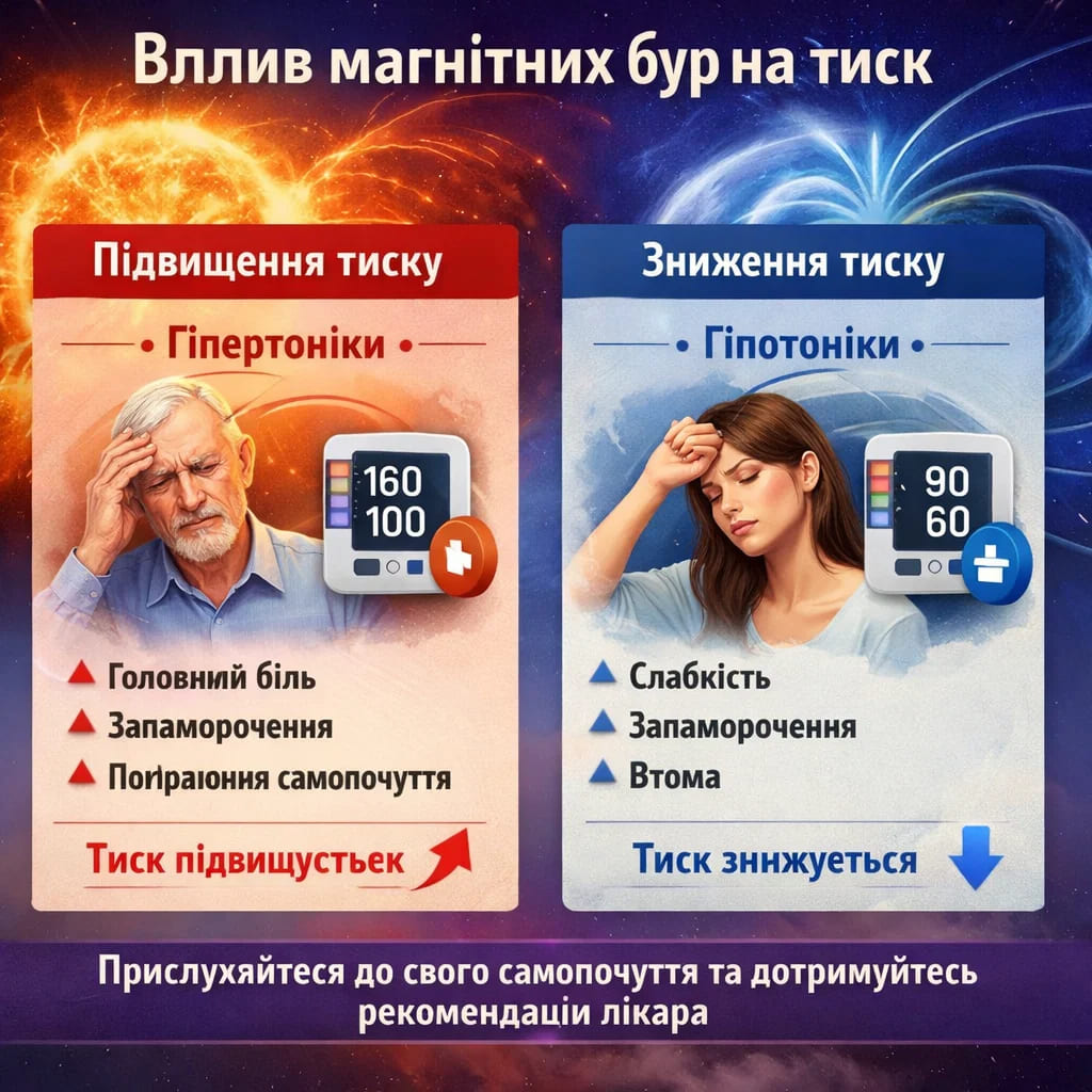 Як впливають магнітні бурі на тиск?