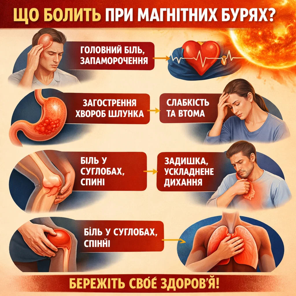 Що болить при магнітних бурях?