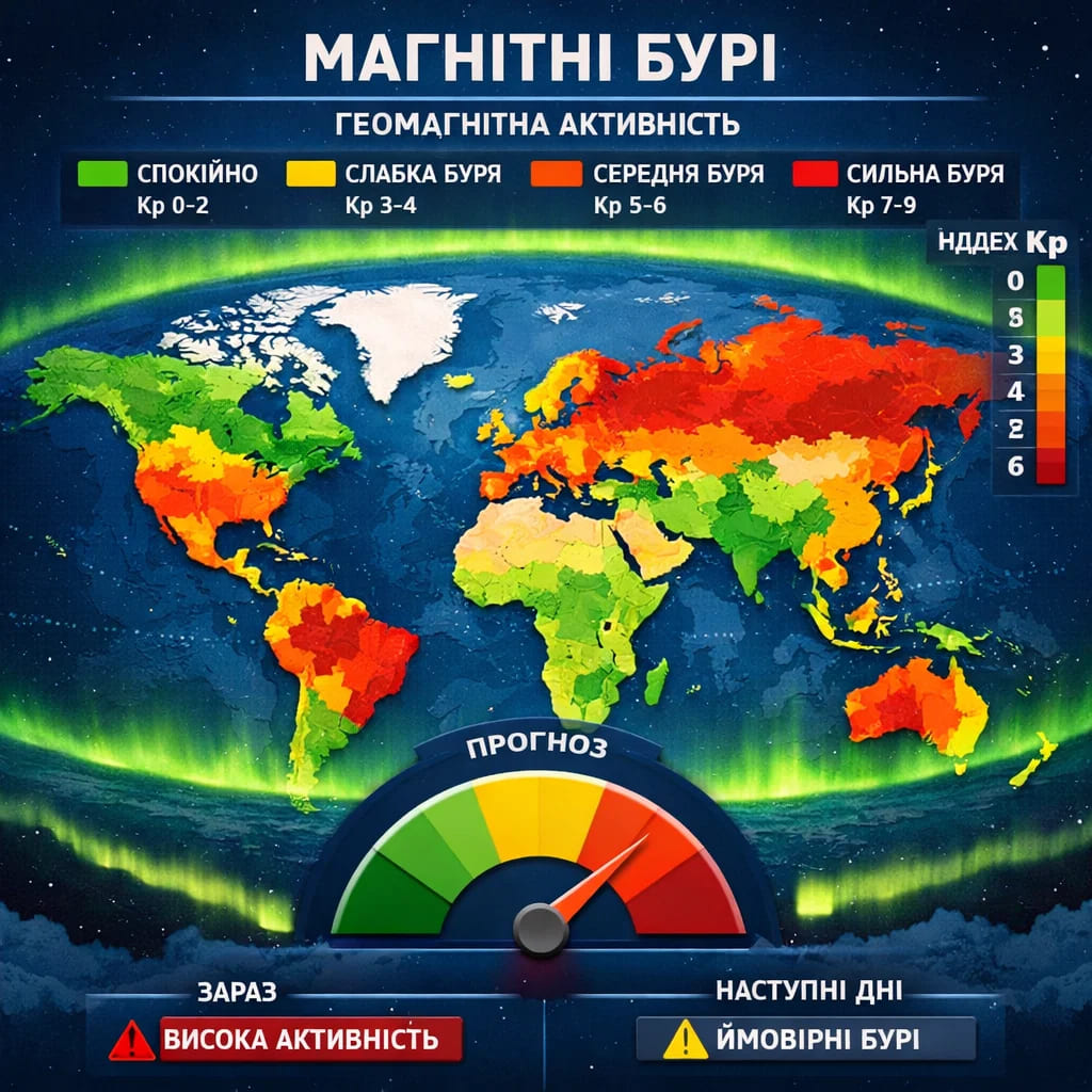 Чи є сьогодні магнітні бурі